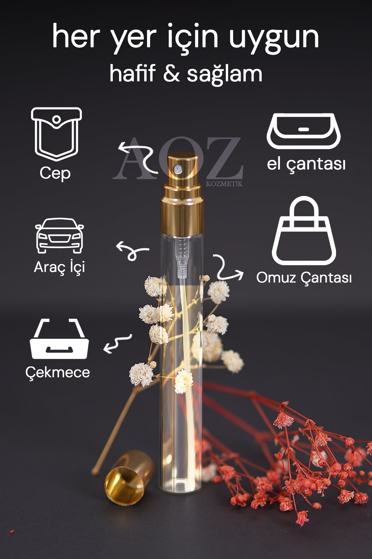 10 ML Altın Kapak Parfüm Şişesi