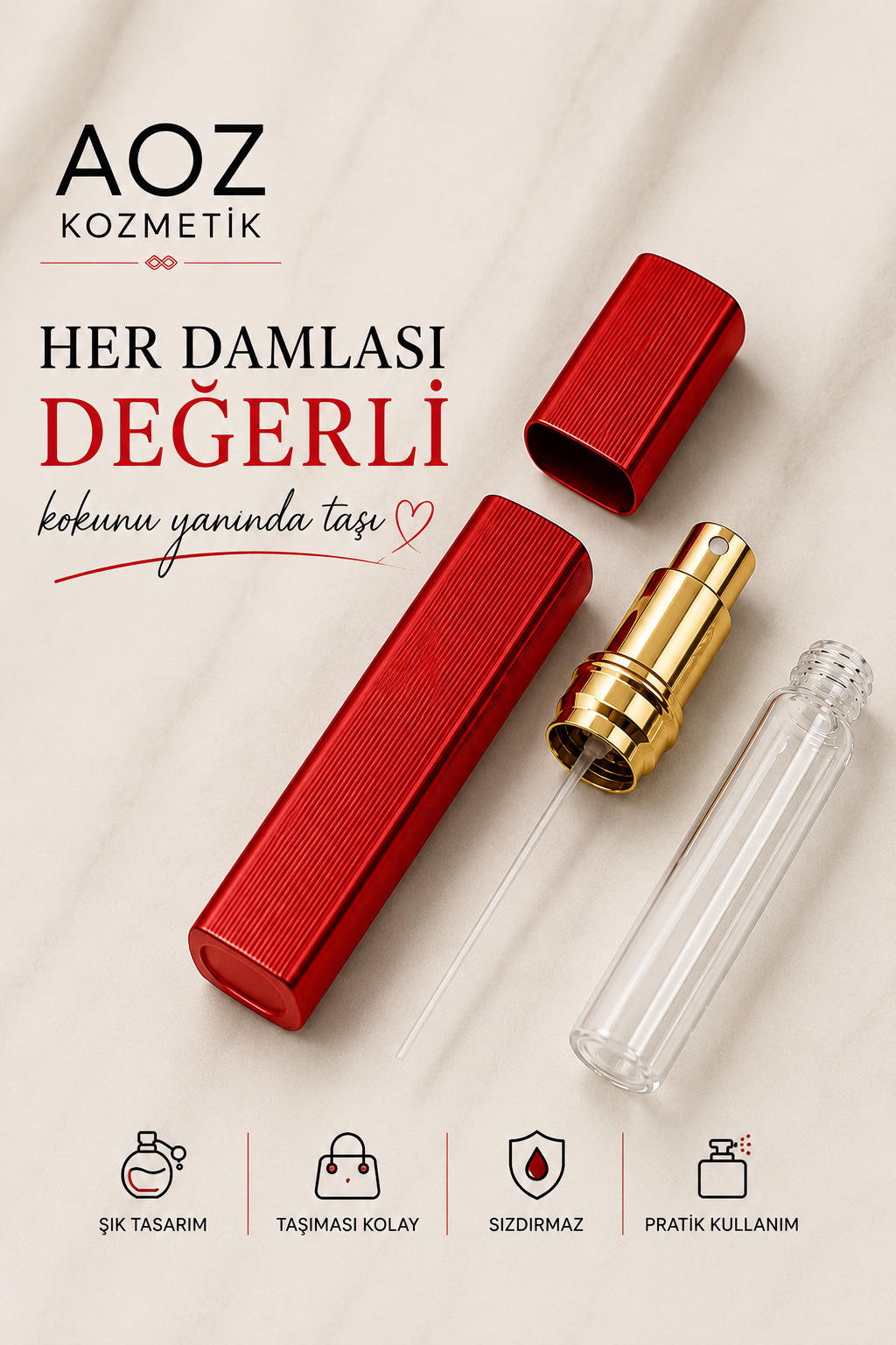 Kırmızı Parfüm Dolum Set 12 ML